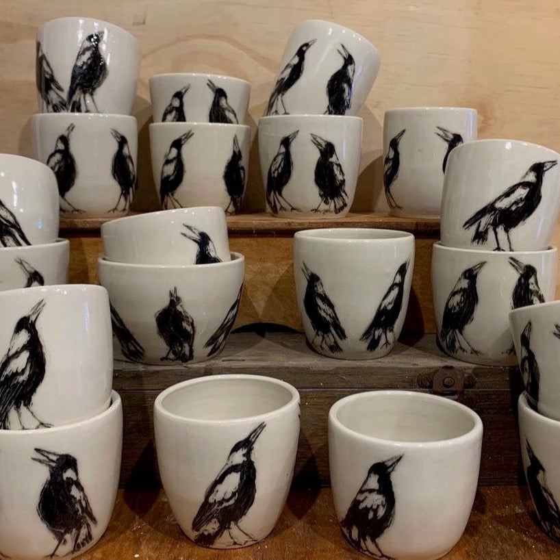 Magpie Cups by Sarah Baker